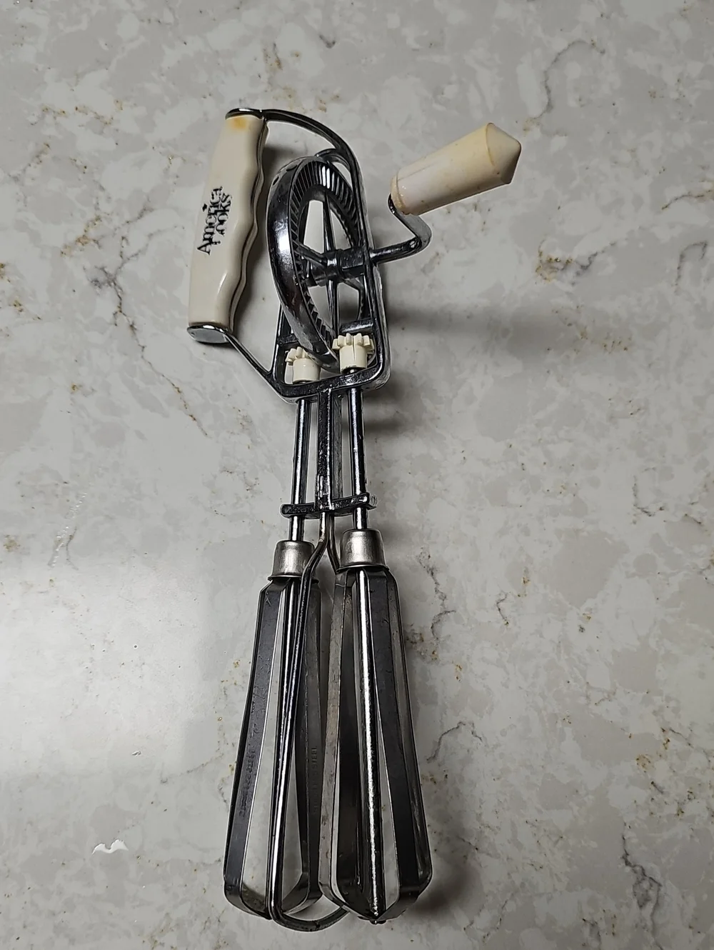 Vintage Hand Mixer in Cream and Chrome